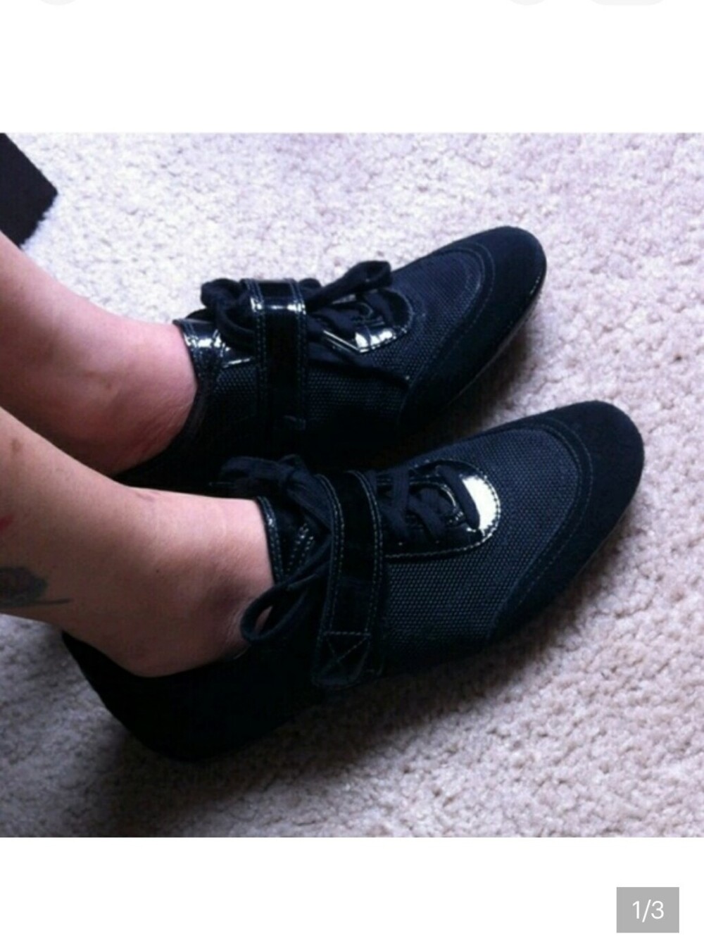 Kenneth Cole Black Athletic Sneakers with Gloss Accents